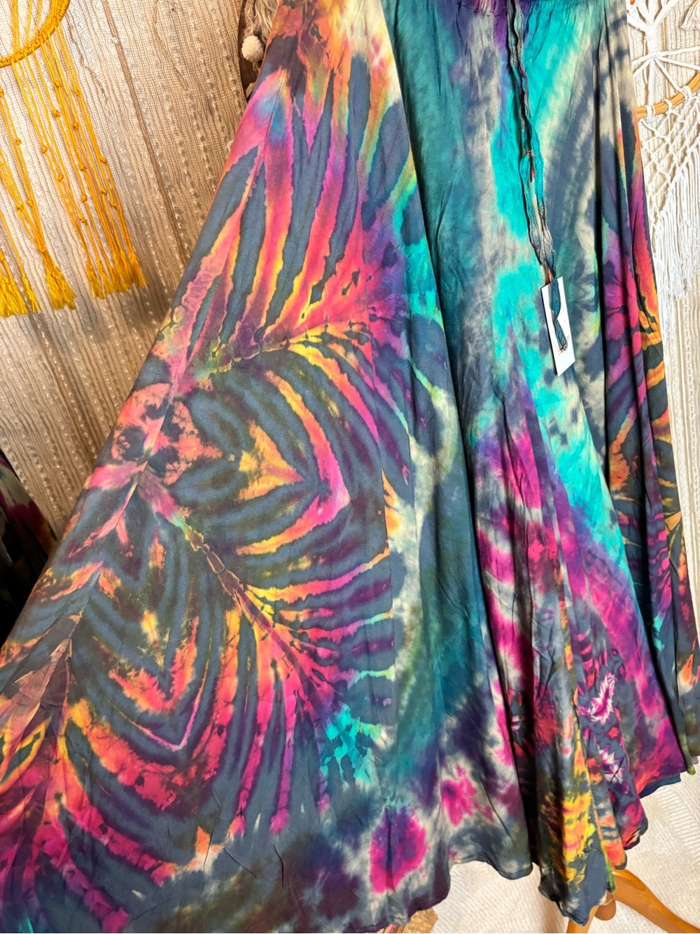 Bohemian Multicolor Tie-Dye Maxi Palazo - Vibrant Print